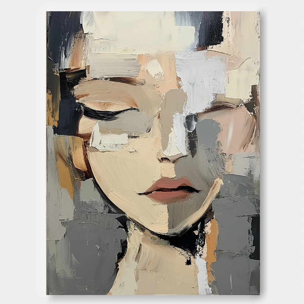 SERENITY: Minimalist Woman Wall Art Canvas