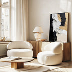 FLOWING: Black and Gold Abstract Textured Wall Art