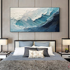 TEXTURED TIDE: Powerful Ocean Wave Wall Art
