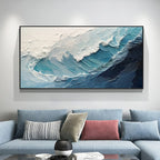 TEXTURED TIDE: Powerful Ocean Wave Wall Art