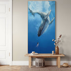 WHALE ENCOUNTER: Whale and Diver Ocean Wall Art