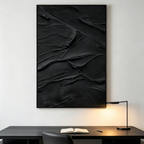 BLACK IMPASTO: Minimalist Textured Wall Art