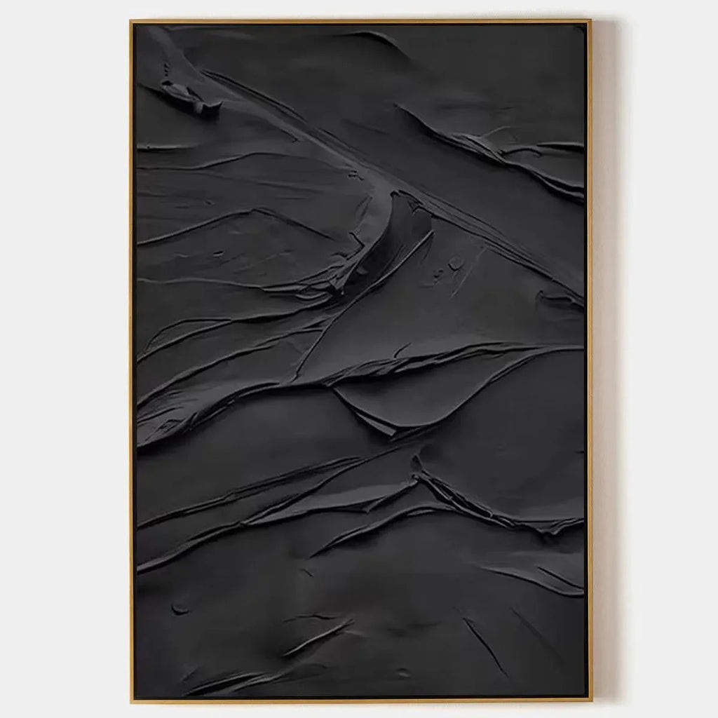 BLACK IMPASTO: Minimalist Textured Wall Art