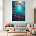 CORAL SWIRL: Colorful Ocean Wall Art Canvas