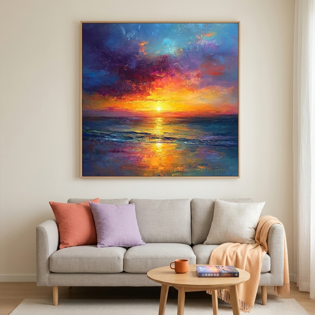 GOLDEN HOUR: Sunset Ocean Wall Art Canvas
