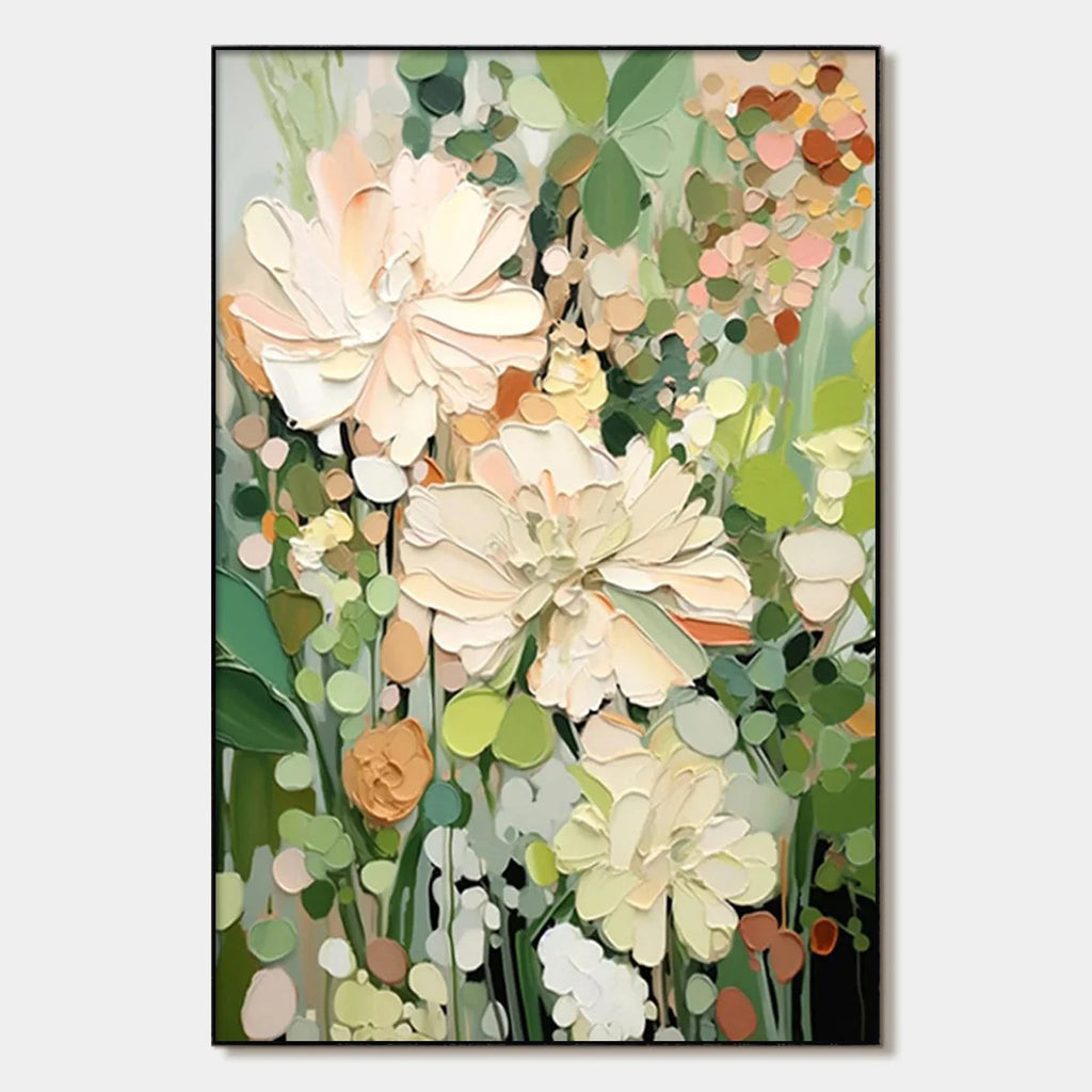 BLUSHING BLOOMS: Elegant Floral Wall Art Canvas