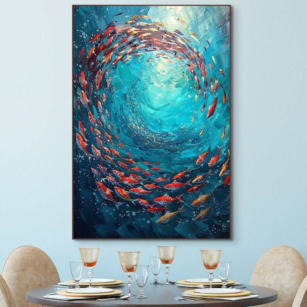 CORAL SWIRL: Colorful Ocean Wall Art Canvas