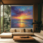 GOLDEN HOUR: Sunset Ocean Wall Art Canvas