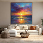 GOLDEN HOUR: Sunset Ocean Wall Art Canvas