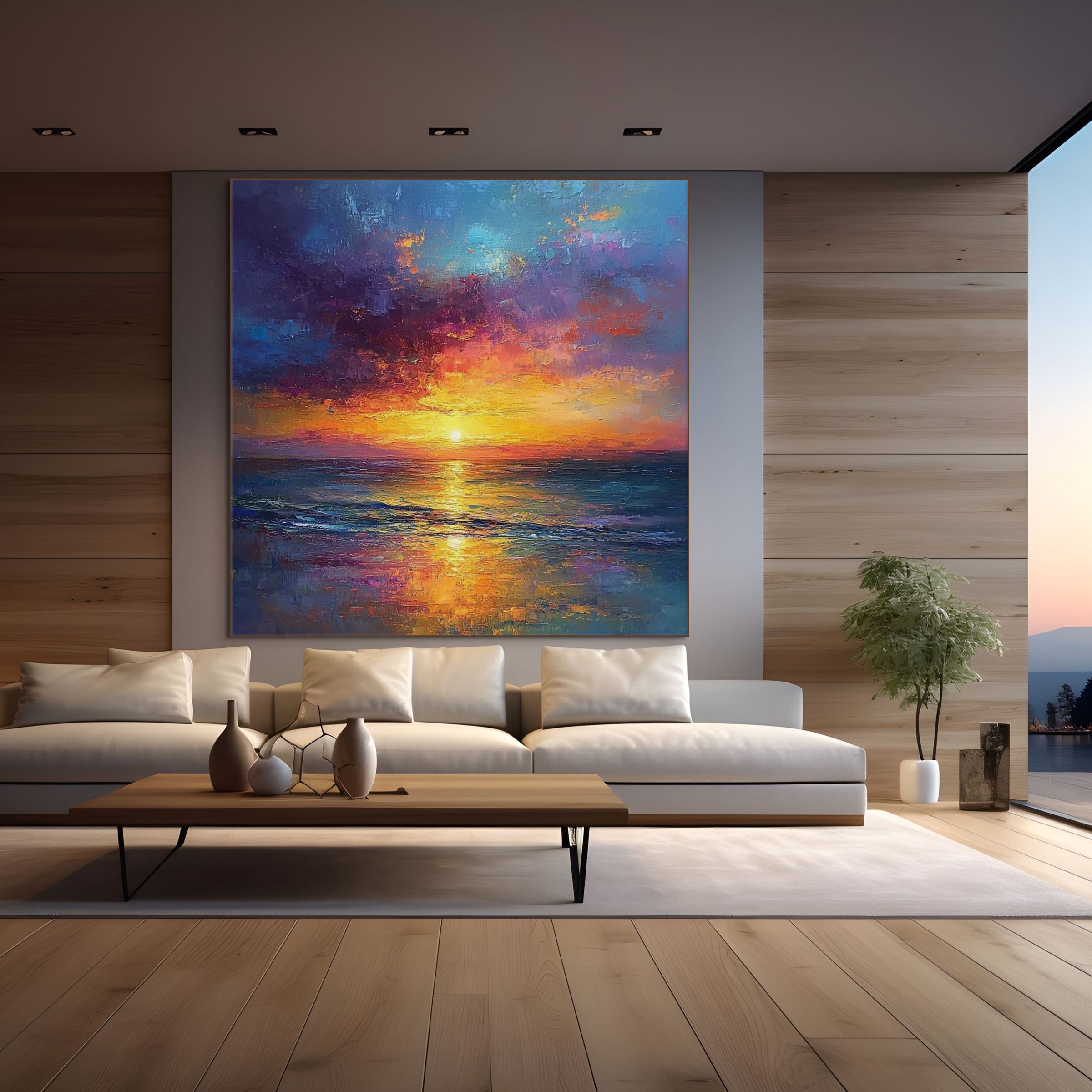 GOLDEN HOUR: Sunset Ocean Wall Art Canvas