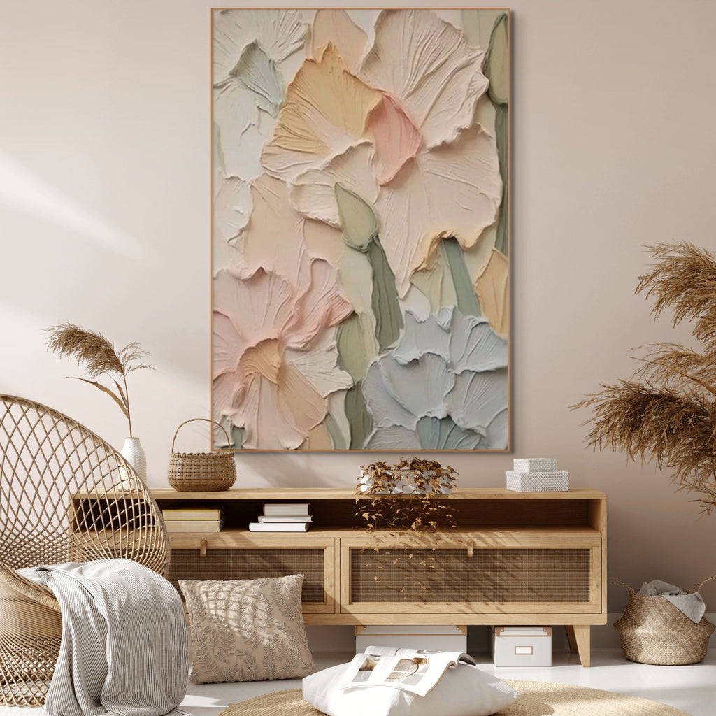 PASTEL PETALS: Soft Floral Wall Art Canvas