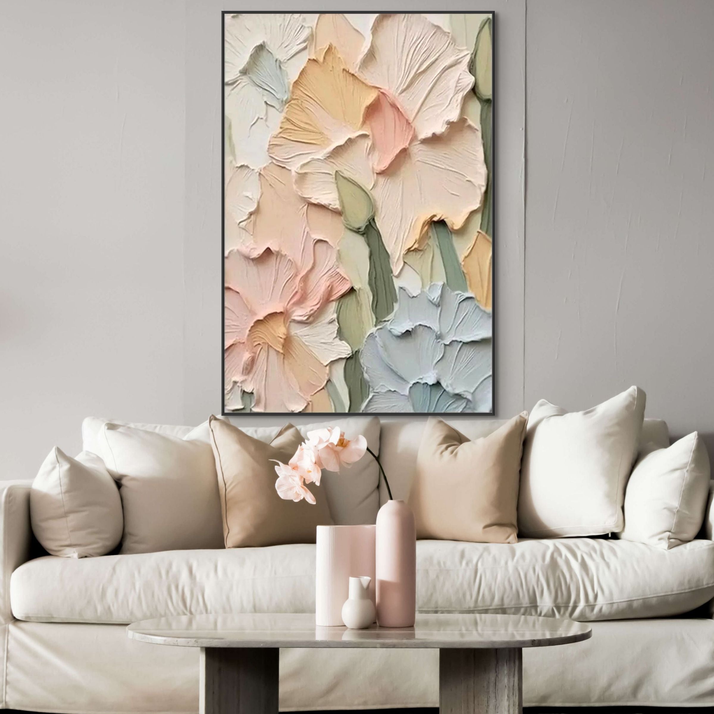 PASTEL PETALS: Soft Floral Wall Art Canvas