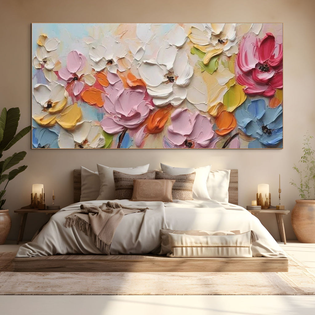 SPRING BOUQUET: Colorful Floral Wall Art Canvas