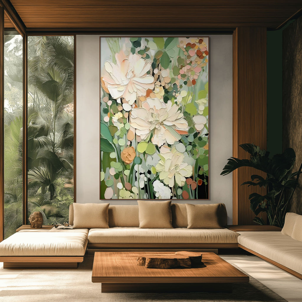 BLUSHING BLOOMS: Elegant Floral Wall Art Canvas