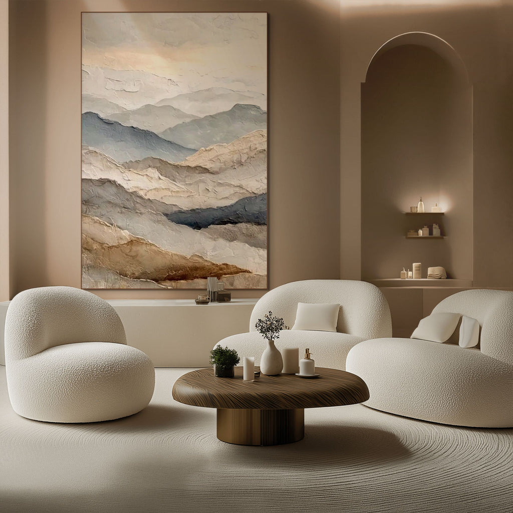 WHISPERING RIDGES: Textured Mountain Wall Art