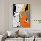 FORME: Abstract Orange Black Textured Wall Art