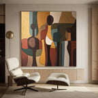 CUBIST GATHERING: Abstract Figure Wall Art Canvas
