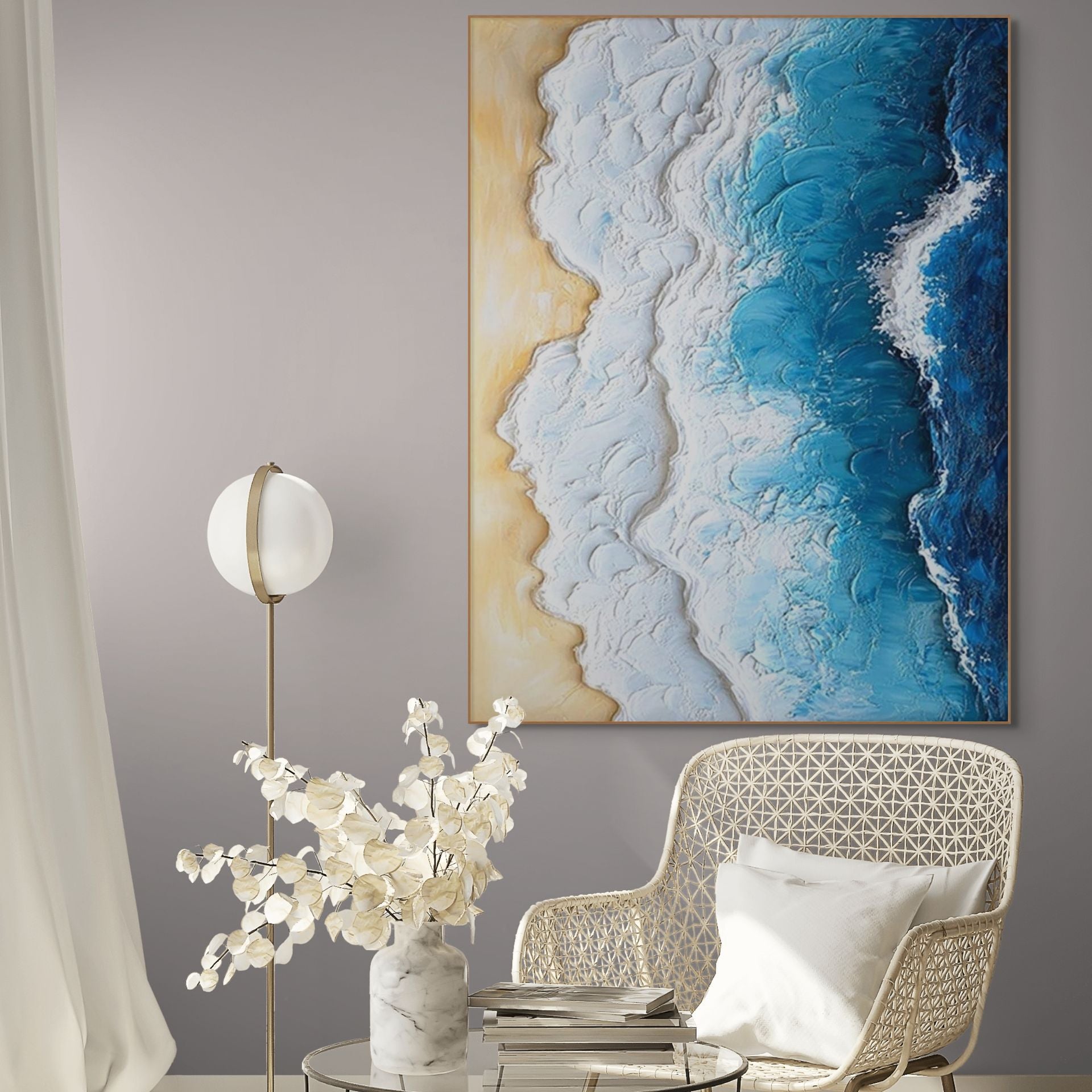 OCEAN EDGE: Textured Beach And Ocean Wall Art