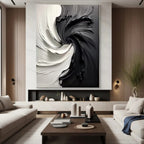 BLACK AND WHITE:Textured Abstract Wall Art