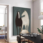 TWO HORSES: Minimalist Horse Wall Art Canvas