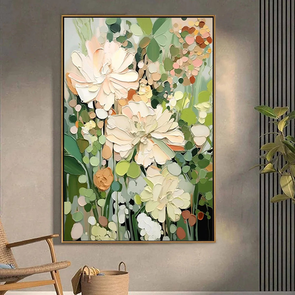 BLUSHING BLOOMS: Elegant Floral Wall Art Canvas