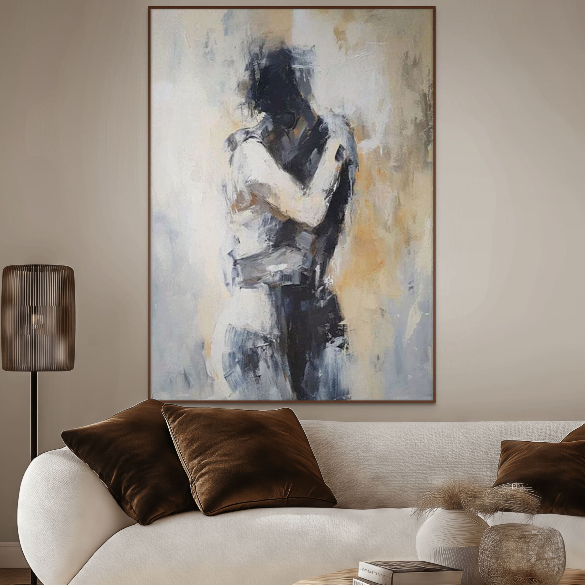 UNSPOKEN GRAVITY: Abstract Couple Wall Art Canvas