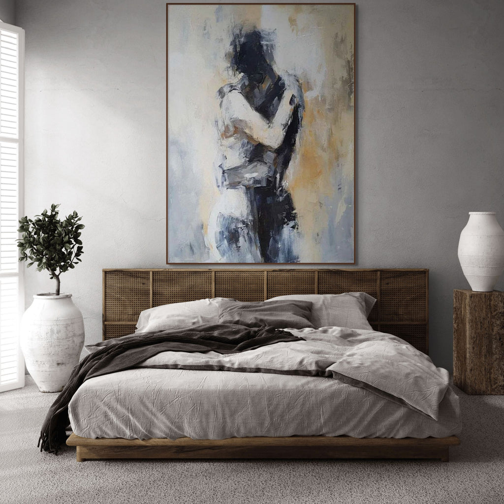 UNSPOKEN GRAVITY: Abstract Couple Wall Art Canvas