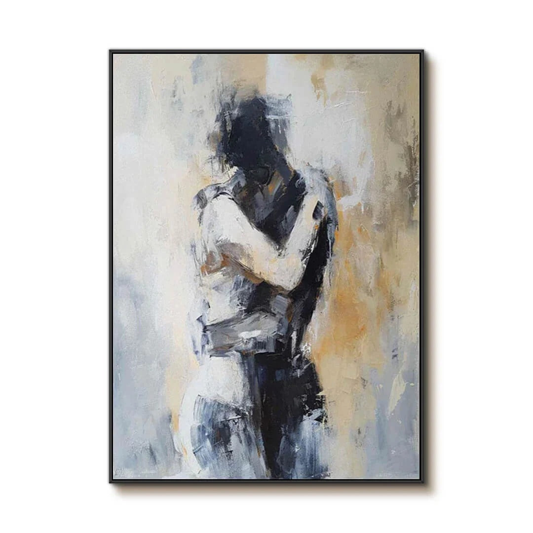 UNSPOKEN GRAVITY: Abstract Couple Wall Art Canvas
