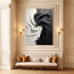 BLACK AND WHITE:Textured Abstract Wall Art