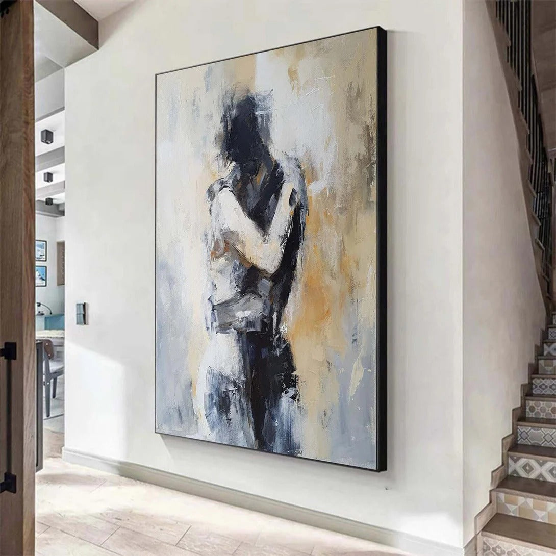 UNSPOKEN GRAVITY: Abstract Couple Wall Art Canvas