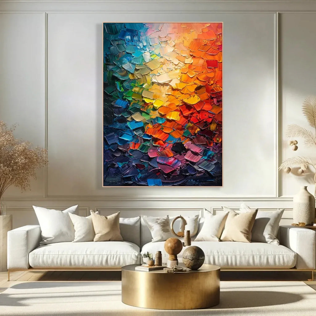 DATH AGUS SAOL：Colorful Abstract Textured Painting Canvas