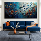 UNDER THE WATER: Colorful Fish Abstract Wall Art