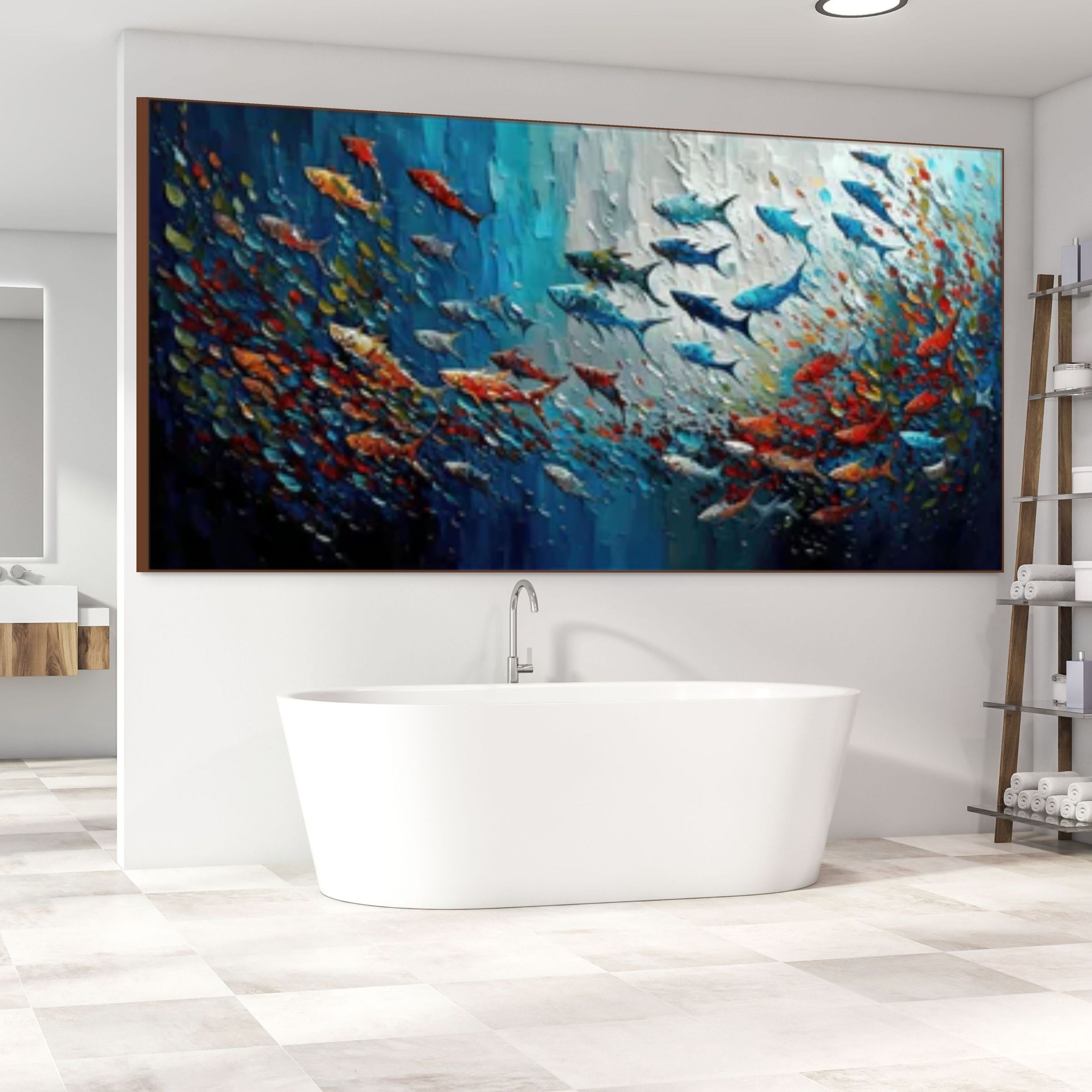 UNDER THE WATER: Colorful Fish Abstract Wall Art