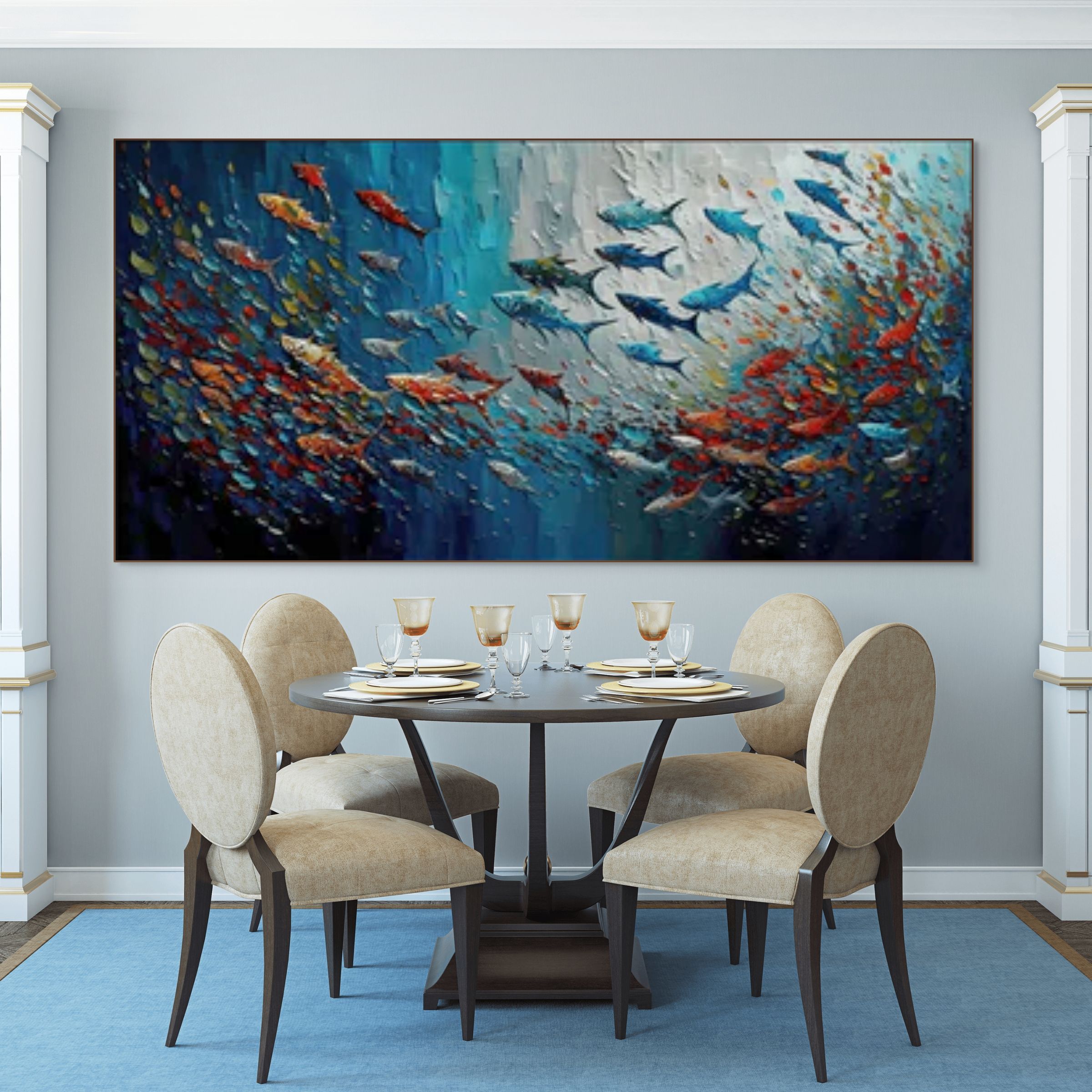 UNDER THE WATER: Colorful Fish Abstract Wall Art