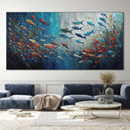 UNDER THE WATER: Colorful Fish Abstract Wall Art