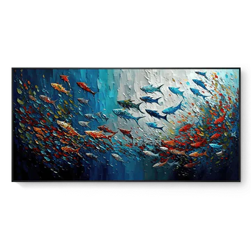 UNDER THE WATER: Colorful Fish Abstract Wall Art