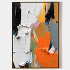 FORME: Abstract Orange Black Textured Wall Art