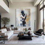 UNSPOKEN GRAVITY: Abstract Couple Wall Art Canvas
