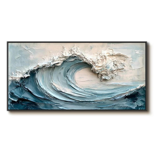 WAVES ARE COMING: 3D Handmade Textured Ocean Wave Wall Art