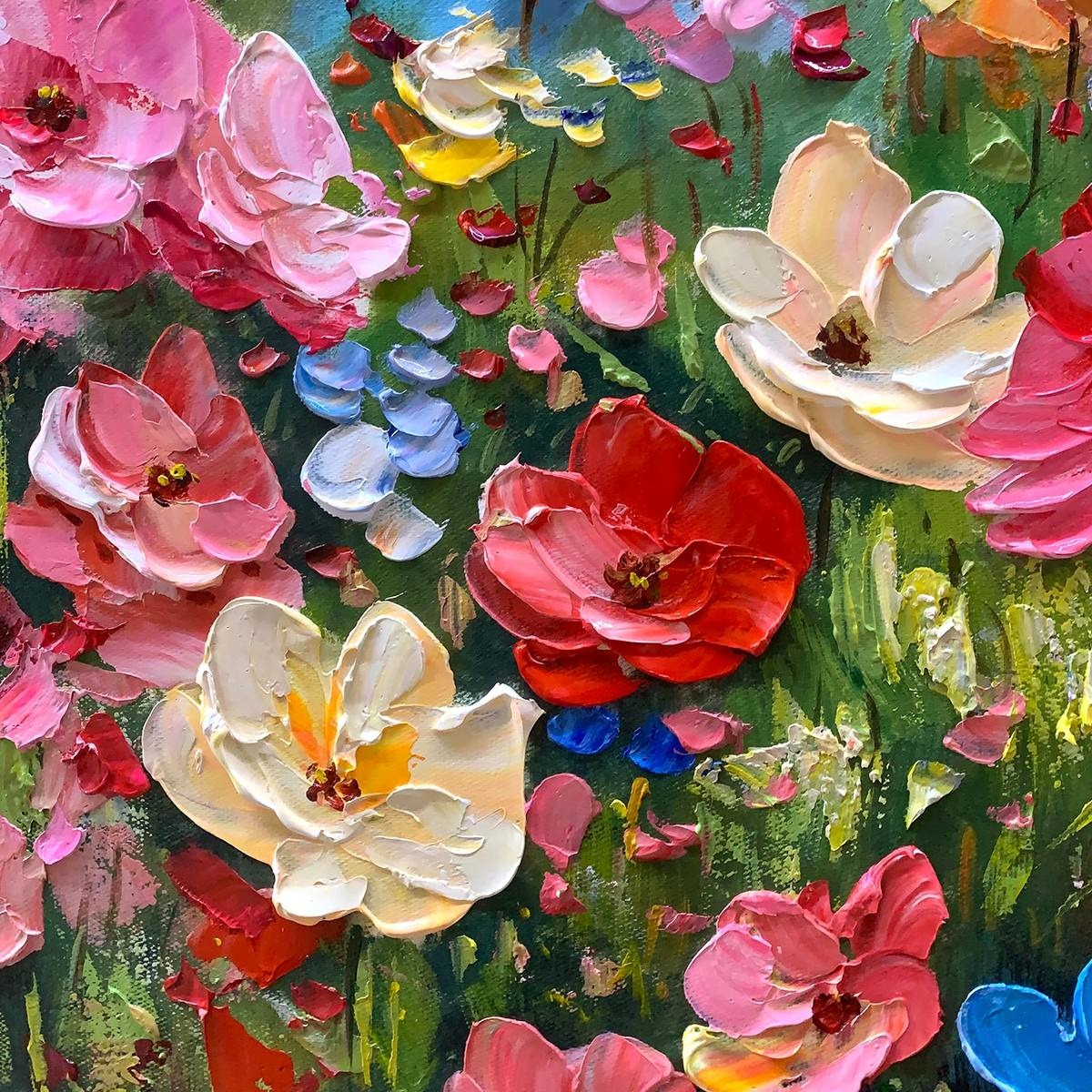 SUMMER MEADOW DANCE: Colorful Wildflower Wall Art