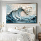 WAVES ARE COMING: 3D Handmade Textured Ocean Wave Wall Art