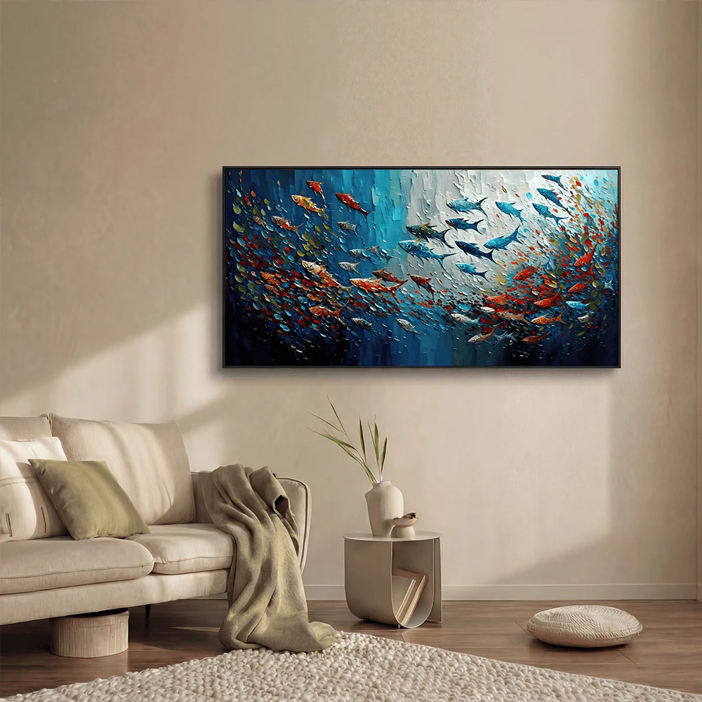 UNDER THE WATER: Colorful Fish Abstract Wall Art
