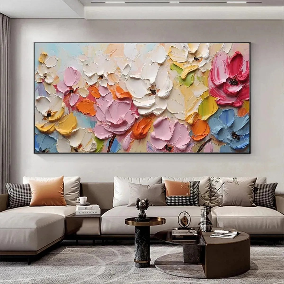 SPRING BOUQUET: Colorful Floral Wall Art Canvas