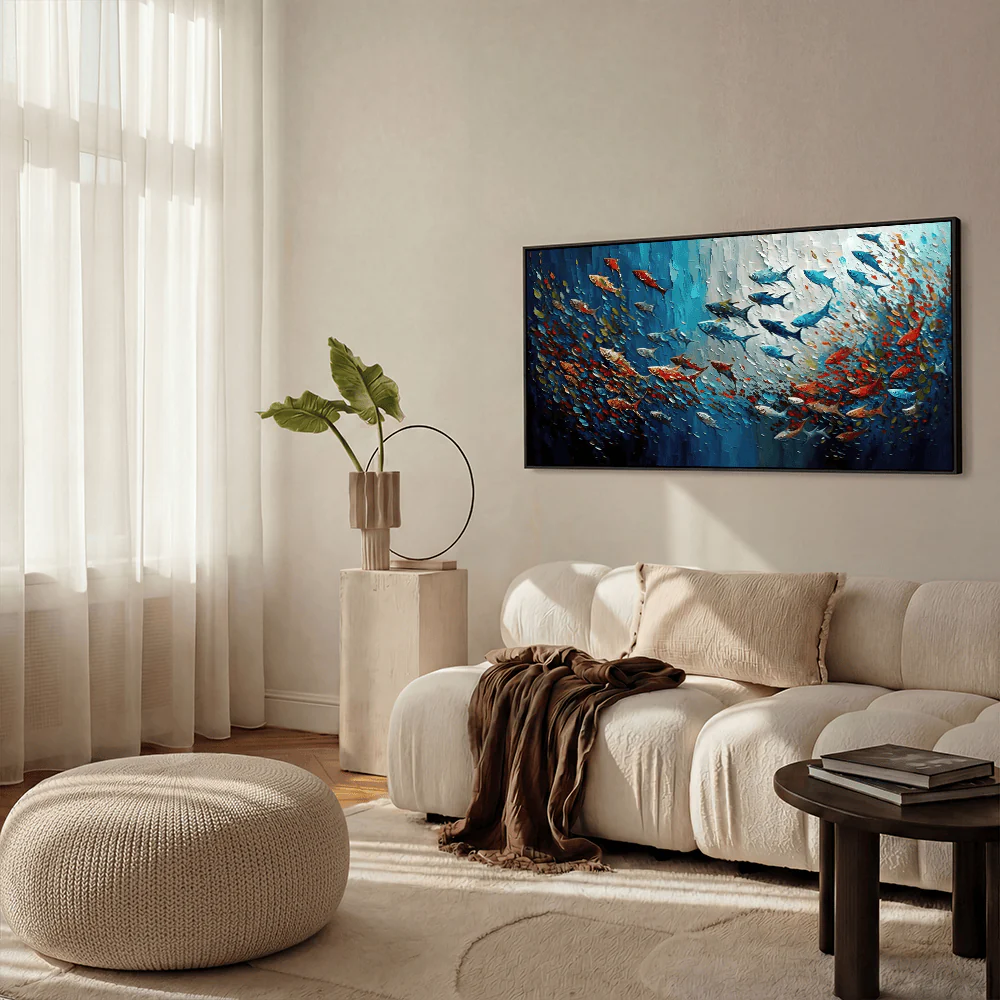UNDER THE WATER: Colorful Fish Abstract Wall Art