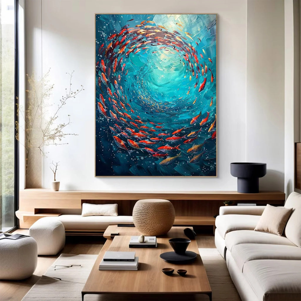CORAL SWIRL: Colorful Ocean Wall Art Canvas