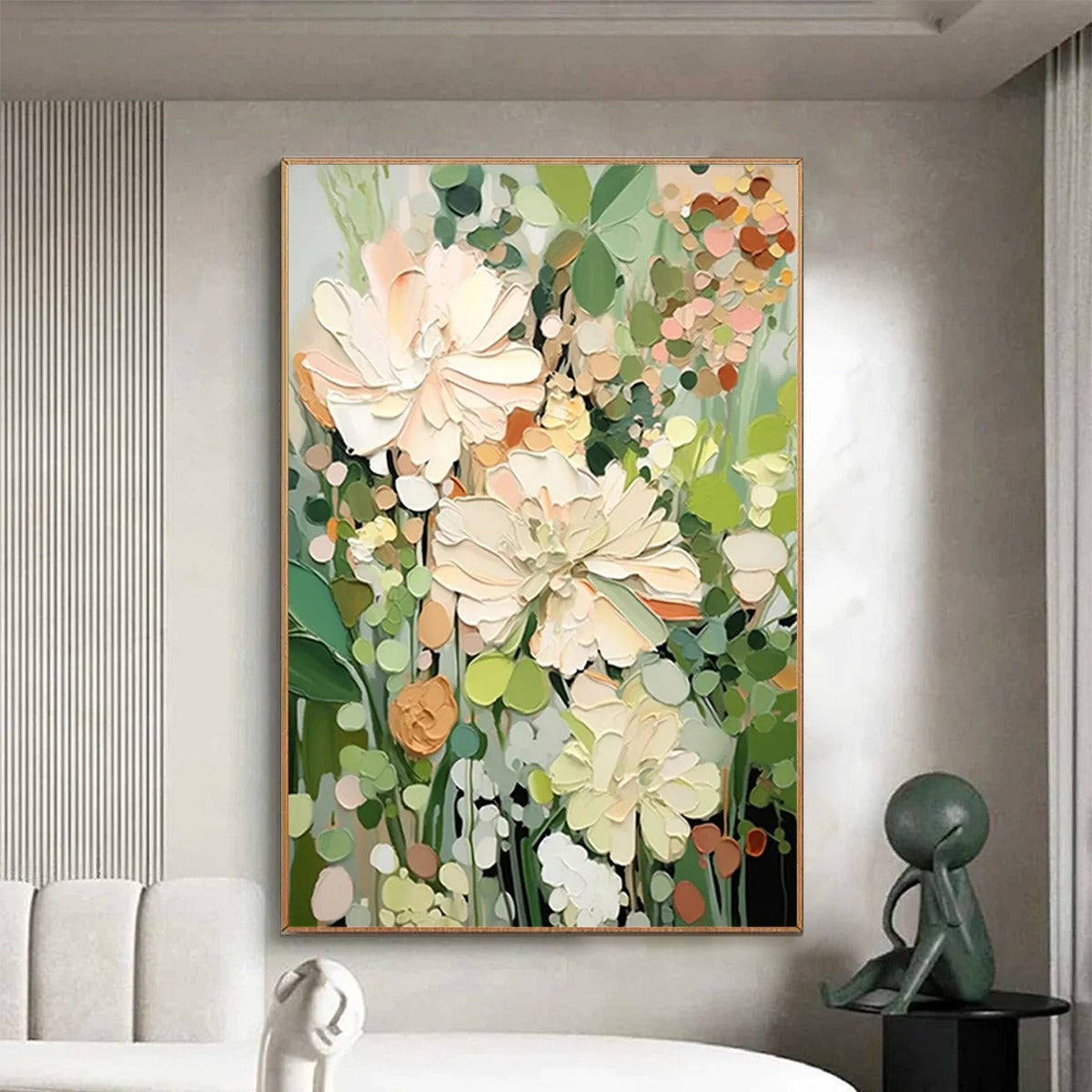BLUSHING BLOOMS: Elegant Floral Wall Art Canvas