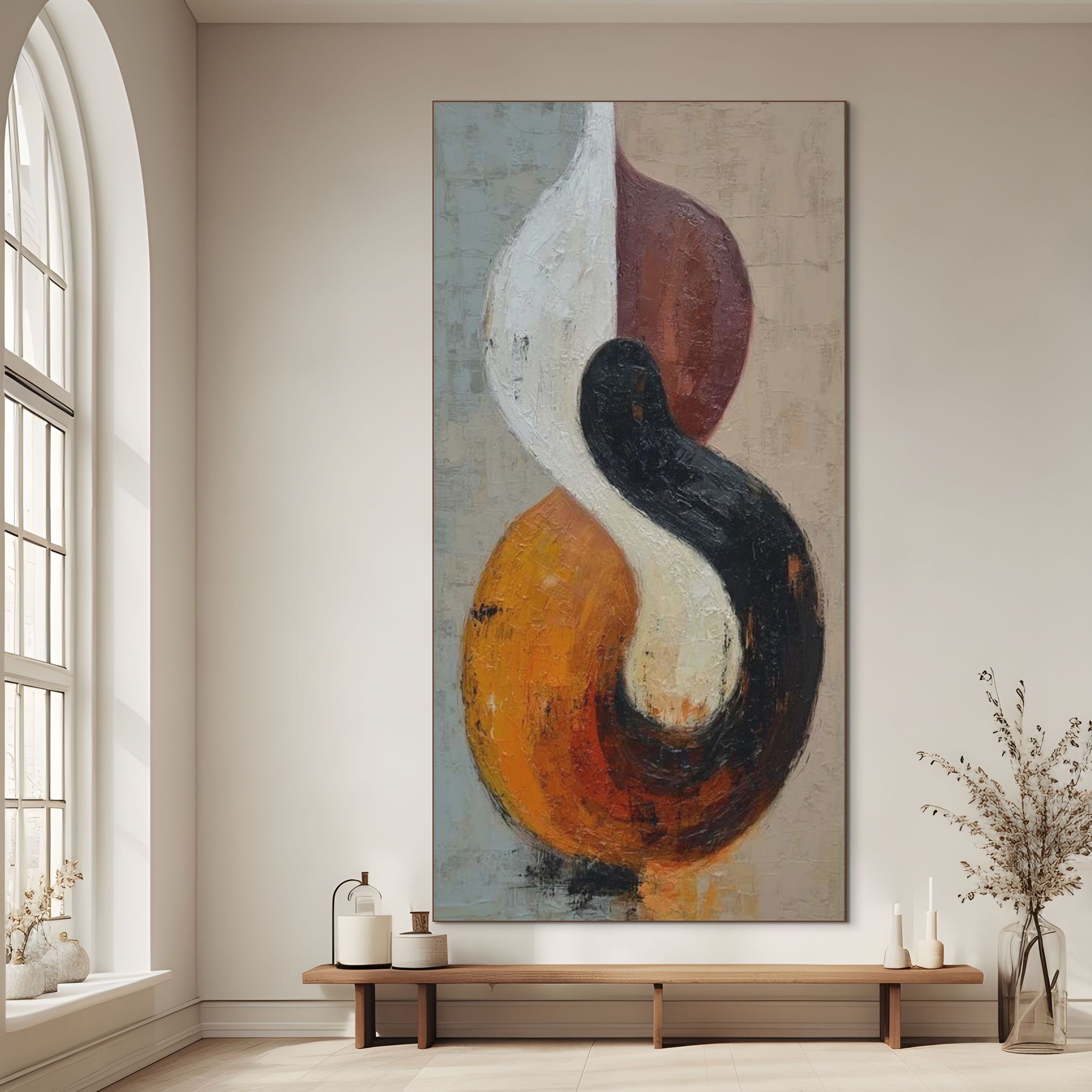 INTERTWINE: Wabi Sabi Abstract Figure Painting with Textured Modern Style