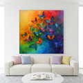 BUTTERFLY RAINBOW: Kaleidoscope Colorful Butterflies Square Canvas