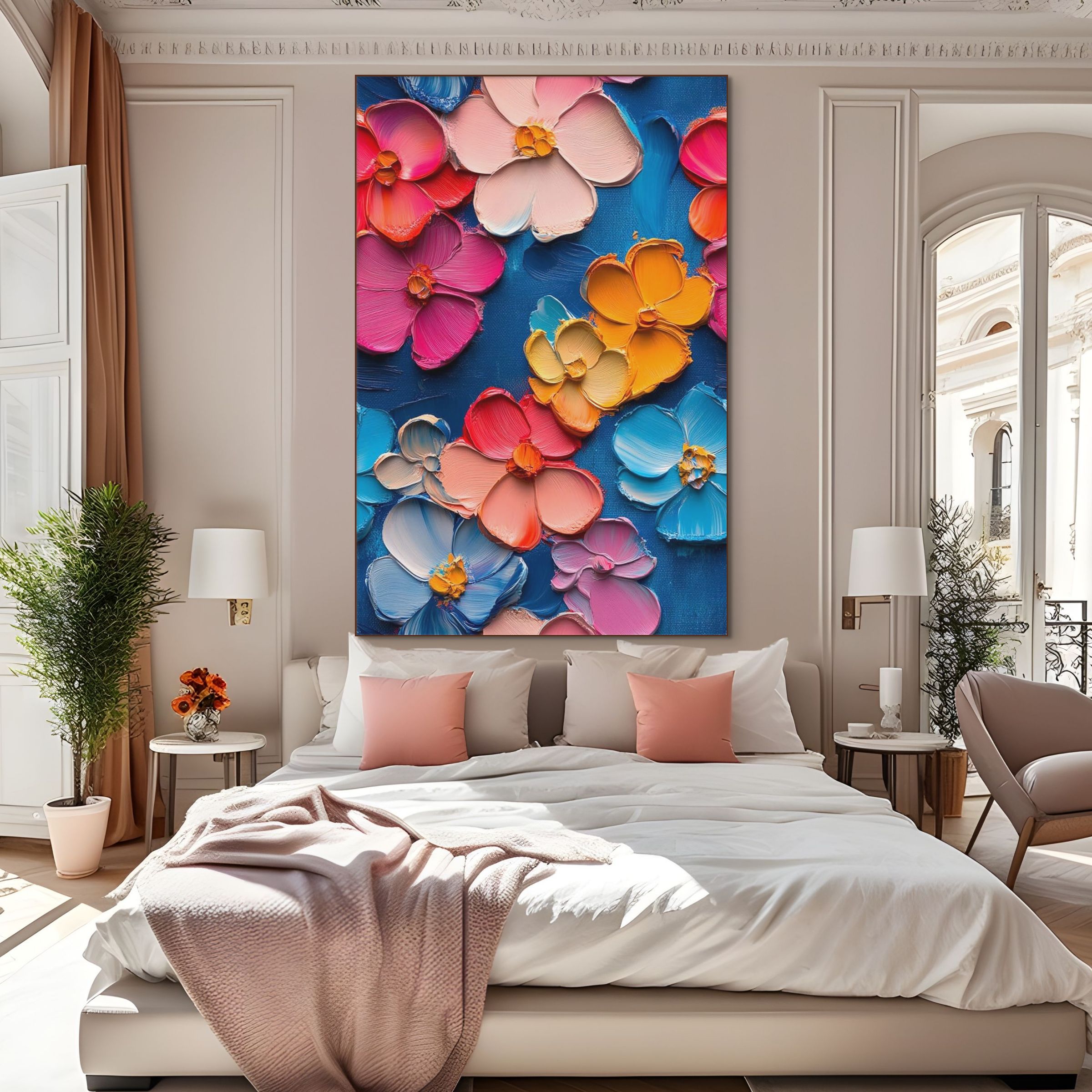 JEWEL GARDEN: Rich Impasto Flower Garden Oil Painting