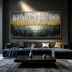 MIDNIGHT REFLECTIONS: Impasto Deep Reflective Abyss Canvas